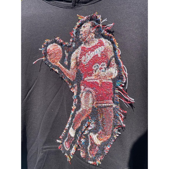NWOT Michael Jordan-Finger Roll Hand Stitched Hoodie Size Large Men’s New - Picture 3 of 4